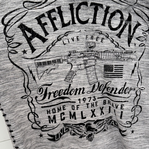Affliction Black and Gray Graphic Tee - Picture 2 of 8